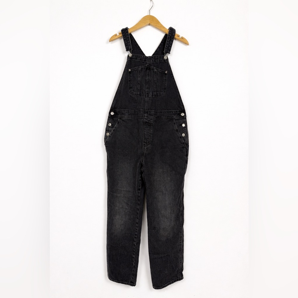 Black Denim Carpenter 90s Style Overalls 100% Cotton Old Navy Women’s Size 12